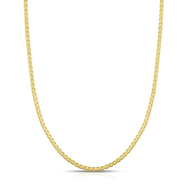 14K Solid Gold 1.8mm Flat Box Chain Lobster Clasp 14K Solid Gold 1.8mm Flat Box Chain Lobster Clasp
